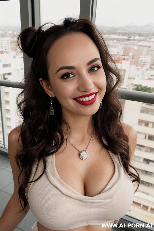 beautiful, persian, 2, messy wavy hair, perfect boobs, slight smile, makeup, standing, naked, spreading legs, showing pussy, desert. - #main
