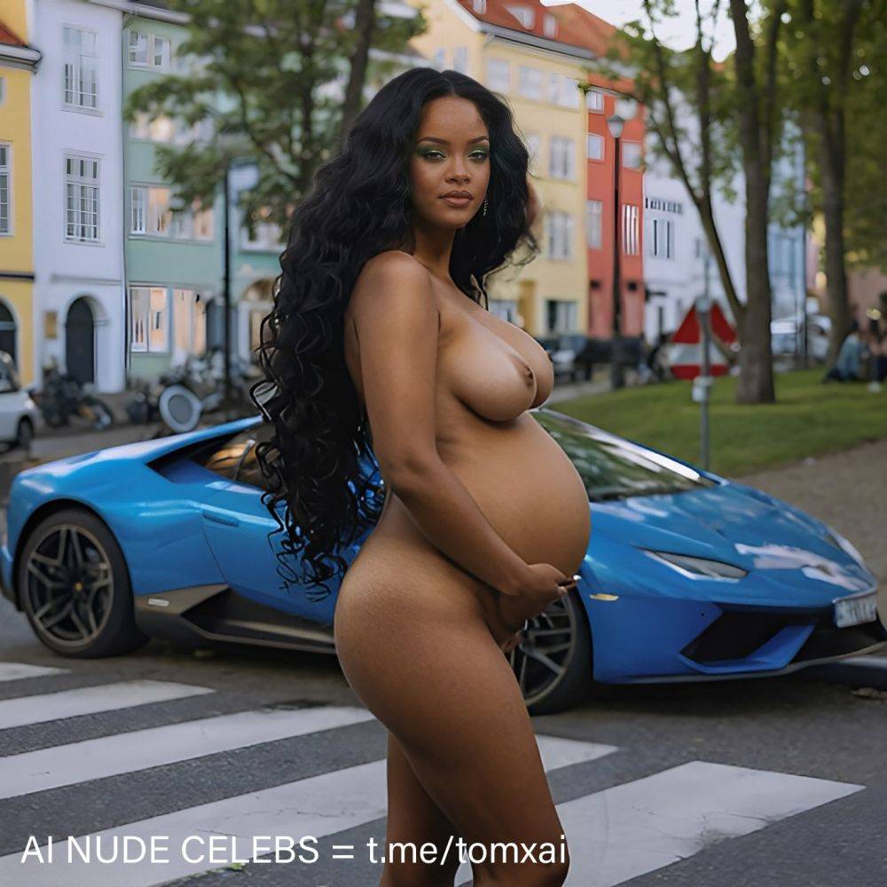 Pregnant Rihanna AI nude - #main