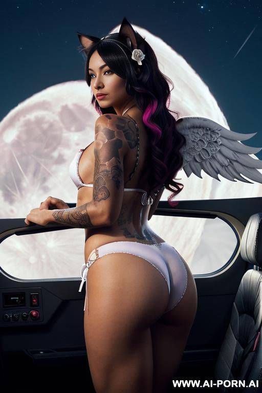 huge boobs, gigantic boobs, milf, in forest, bimbo, black hair, sexy afro woman, looking at the viewer angrily, afro, gigantic ass, from behind, massive ass - #main