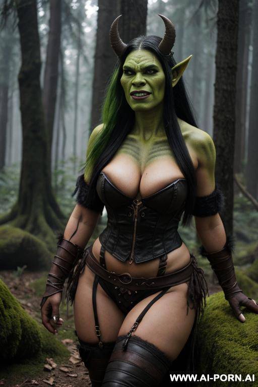 orc woman, forest - #main