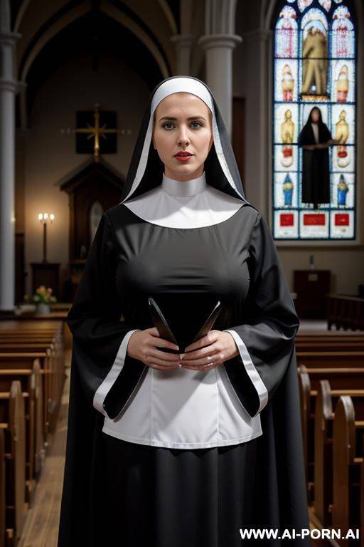 black nun clothes, short hair, no nudity - #main