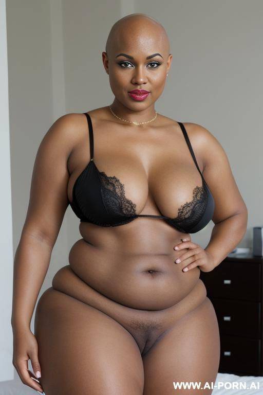 voluptuous, bald head, black woman, show anus, puffy anus - #main