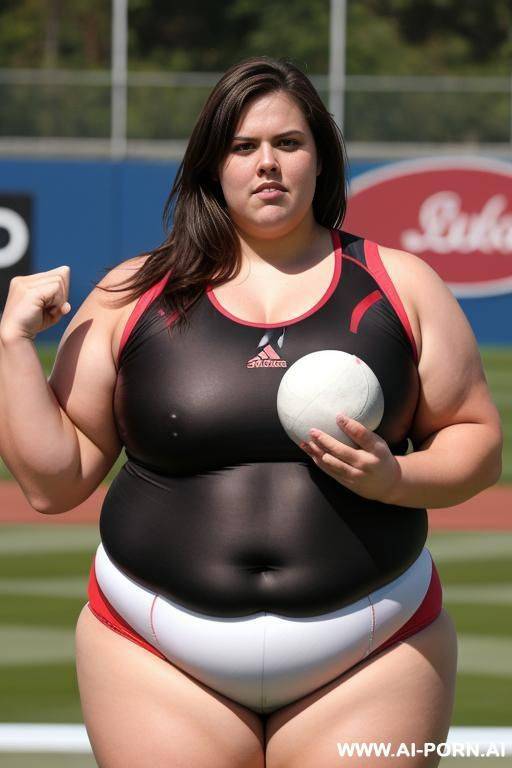 female shotputter, obese, buxom, sexy, attractive - #main