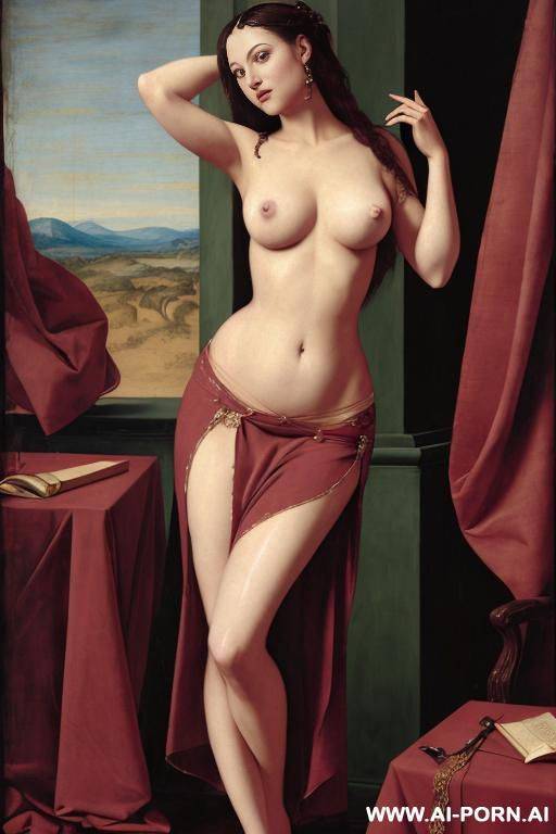renaissance painting, topless, renaissance skirt - #main