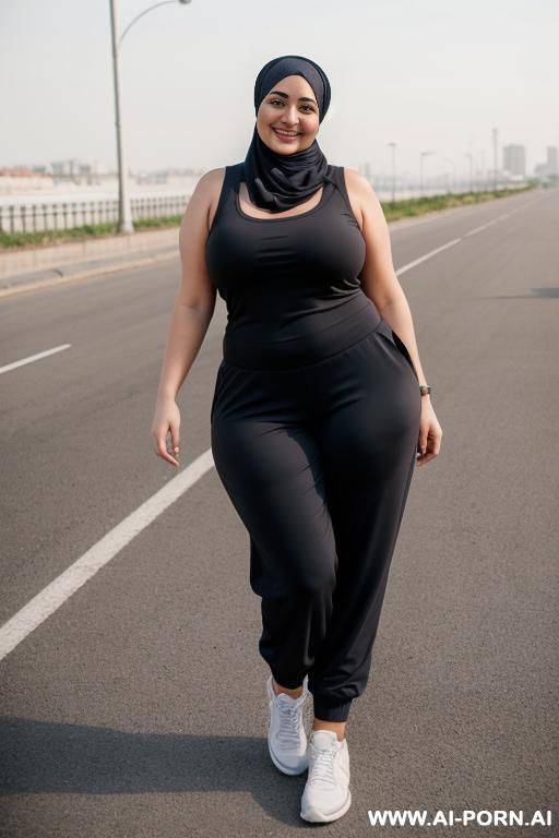 smiling curvy russian thick wearing hijab standing - #main