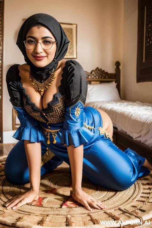 secretary, 0 years, black bobcut hairs, round glasses, jeans, wide hips, heels - #main