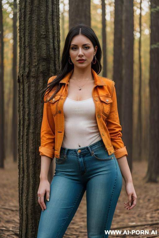 mexican, denim vest, orange jacket, orange pants - #main