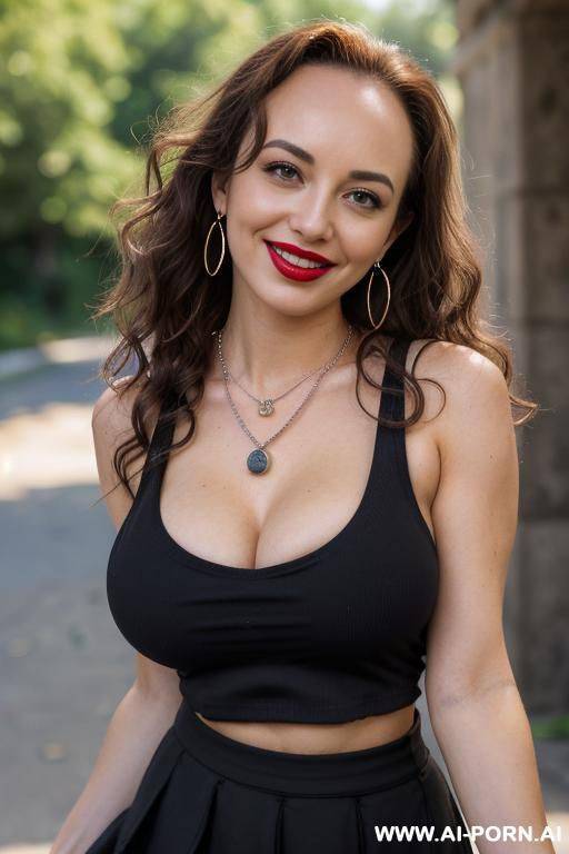 smiling curvy russian busty wife standing with old homeless black man - #main