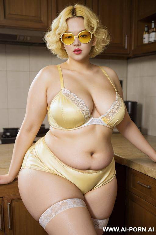 beautiful chinese woman, sitting at crowded bar, totally naked, large breasts, short hair - #main