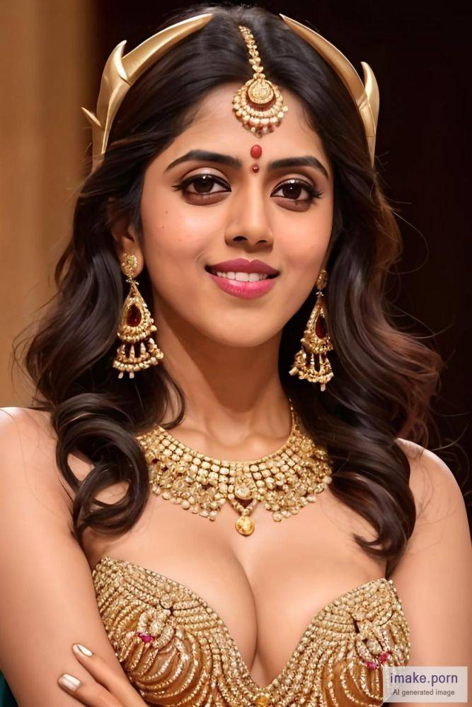 Genelia D'Souza black devil horns and gold jewels - #main