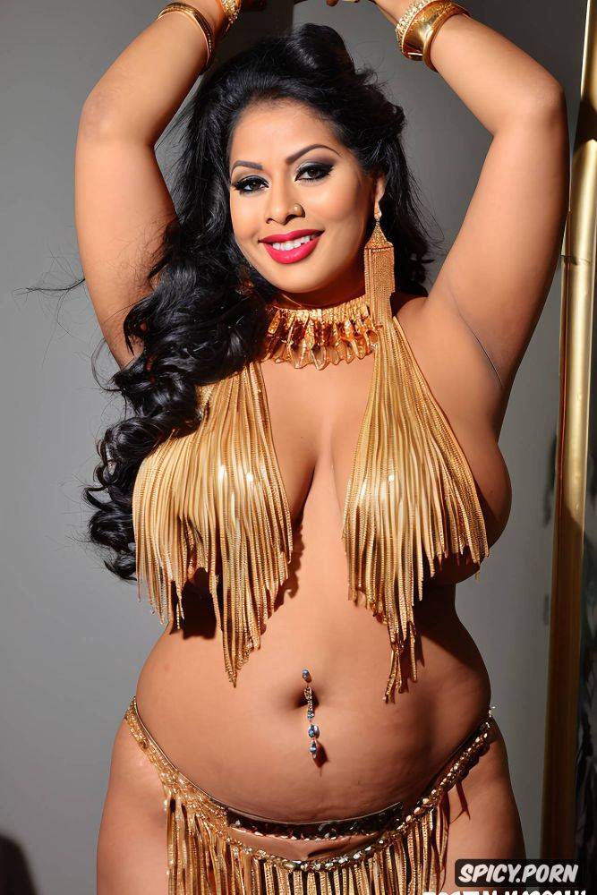 massive breasts, long wavy black hair, color photo, silver and gold jewellery - #main