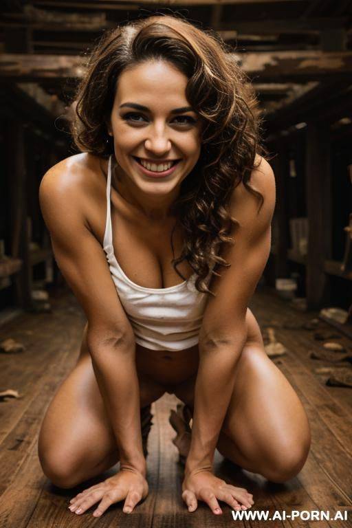latina maid bending over, smiling over her shoulder, naked. - #main