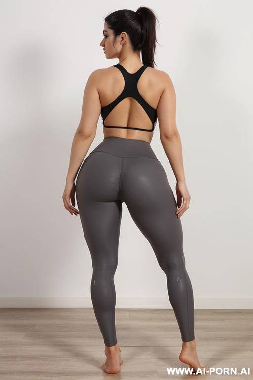 back view, beautiful face chubby naked big butt wide hips full body view oiled - #main