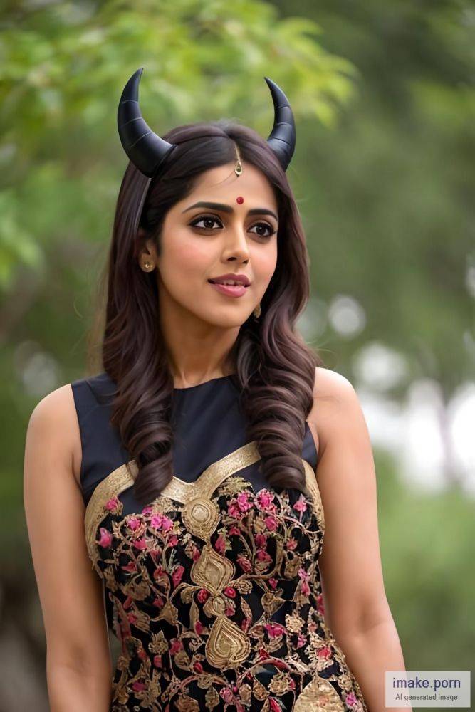Genelia D'Souza black devil horns wearing salwar - #main