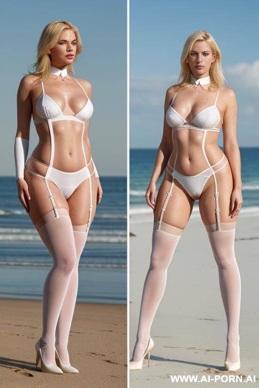 ((slender woman)), ((multiple views:1.3)), breasts, ((wide hips)), ((nylon encasement)), high heels, collar, ((sweating)), ((visible breath)), ankle cuffs - #main