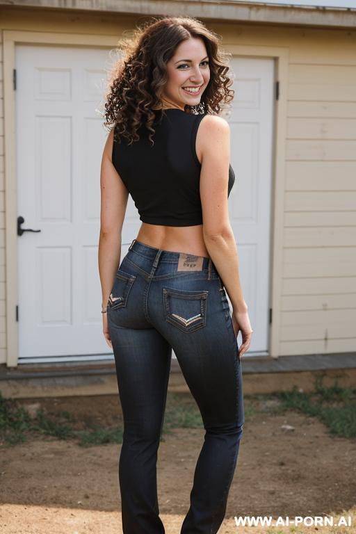 black jeans from behind low rise back dimple - #main