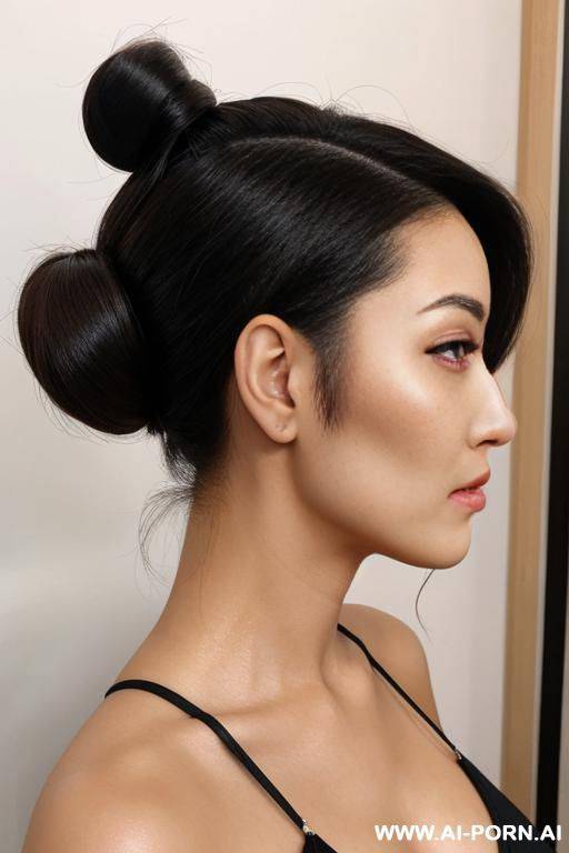 japanese 20 hot front view hair bun - #main