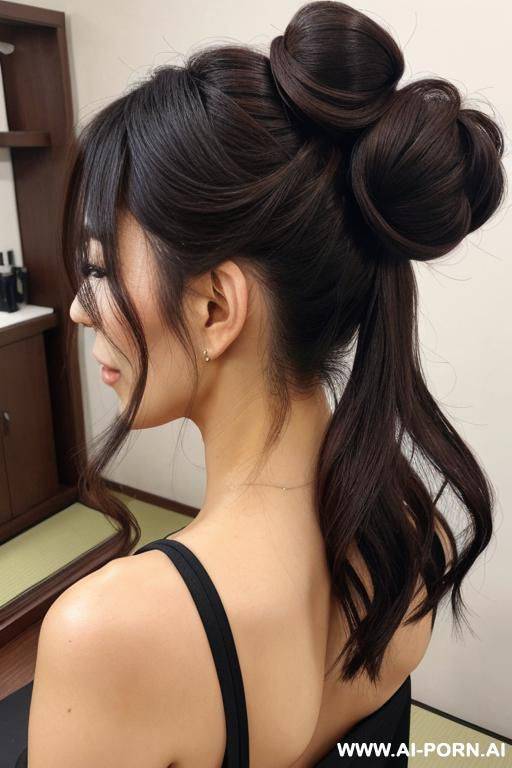 japanese 20 hair bun front view - #main
