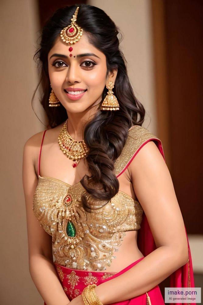 Genelia D'Souza in salwar with black devil horns and gold jewels - #main