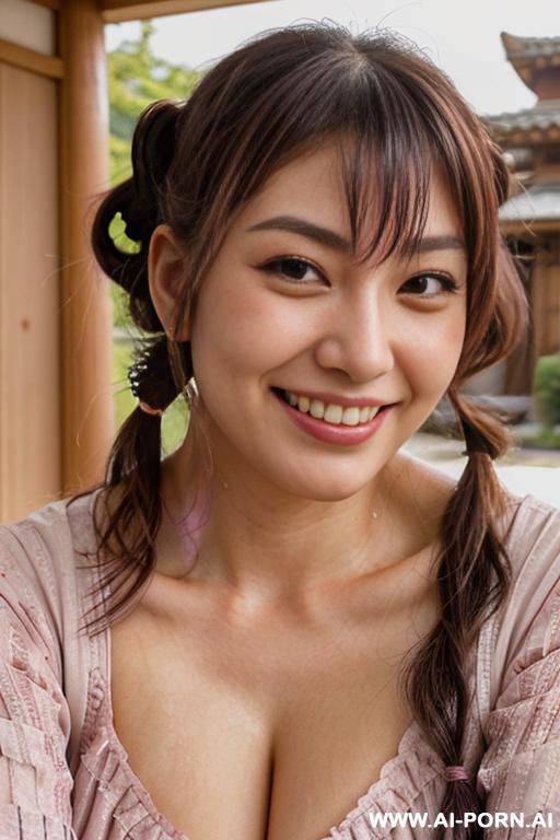 close! immersive expression. lovingly boastful japanese hooker. long wavy purple hair. closeup in decent clothes. she is naturally tanned. pleasure lying-back. real-life sei-ra sodes-hiro! in an outdoor arousement shrine. - #main