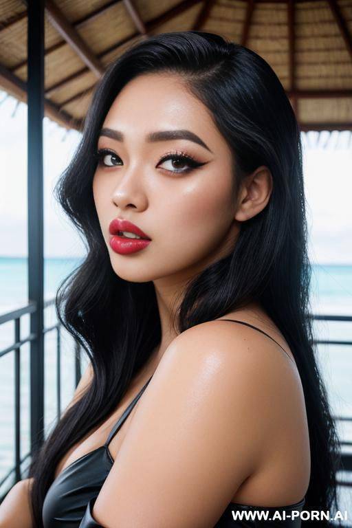 gorgeous model, thick lips, beautiful eyes, lush hair, (((ahegao))) - #main