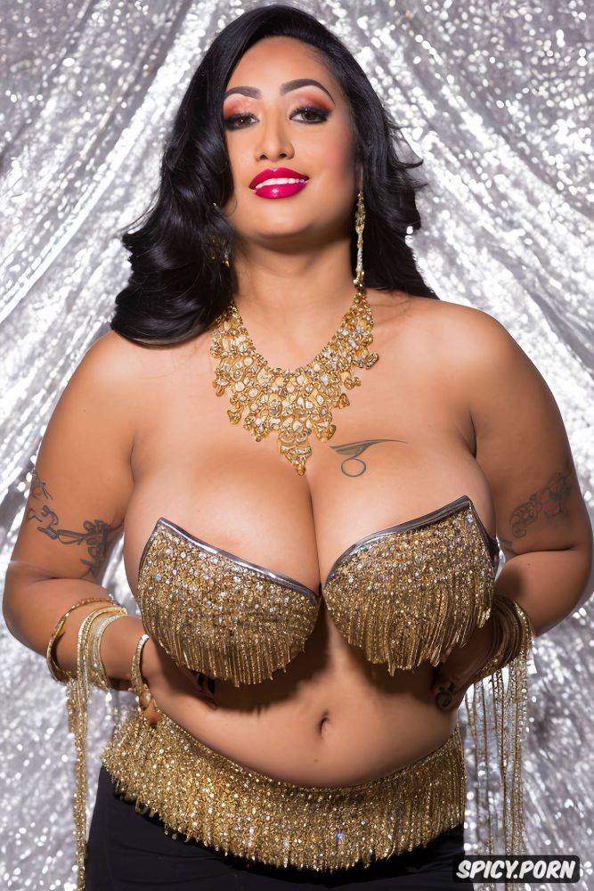 ruby necklace, color photo, very wide hips, busty, emerald bracelet - #main