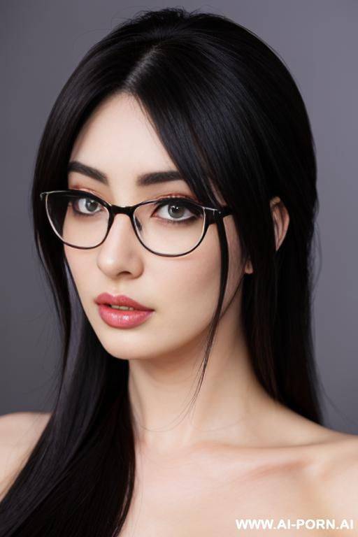 gorgeous model, (thick lips), (beautiful eyes), lush hair, photoshoot, (((anime style))) ((sexy pose)) eyeglasses - #main