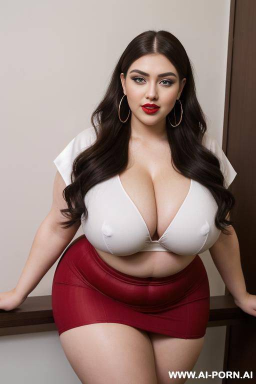 (wide body) (extra thicc) (300 pounds) (super plump) (sexy pose) (gorgeous model) ((full lips)) (((big eyes))) (lush hair) (photoshoot) (((ahegao))) (seductive) ((hourglass figure)) (leaning in) (hand in - #main