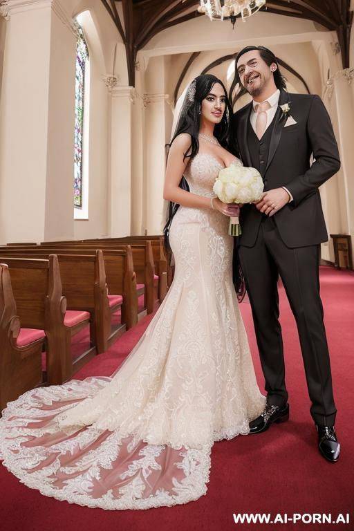 ((((douglas and regina)))) (((handsome groom and dazzling bride)))) ((((couple portrait)))) ((a woman with long straight black hair)) ((my faithful dream girlfriend)), ((((gigantic cleavage)))) - #main
