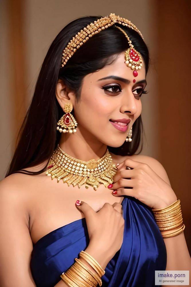 Genelia D'Souza black devil horns wearing salwar with gold jewels - #main