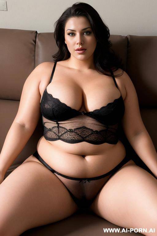 a big fat woman laying on her side on a couch on her side, ready to be penetrated - #main