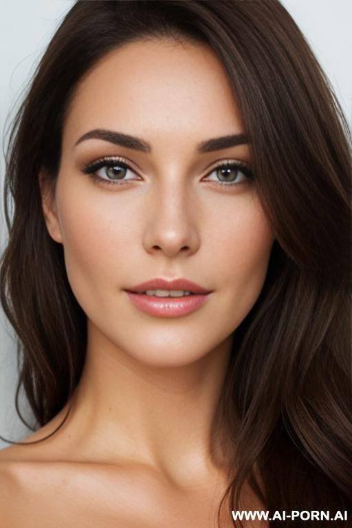 natural, pretty face, brunette, naked. - #main