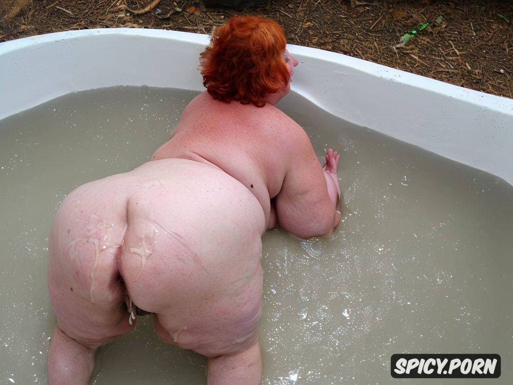 wide hips, saggy boobs, cellulite month pregnant, short red hair - #main