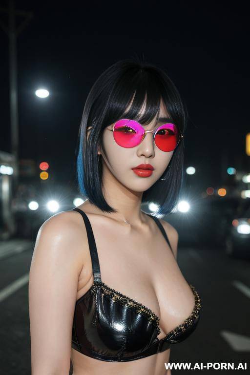 city street night time neon lights sunglasses - #main