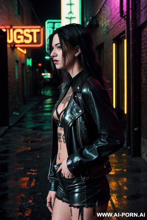 side view neon signs raining - #main
