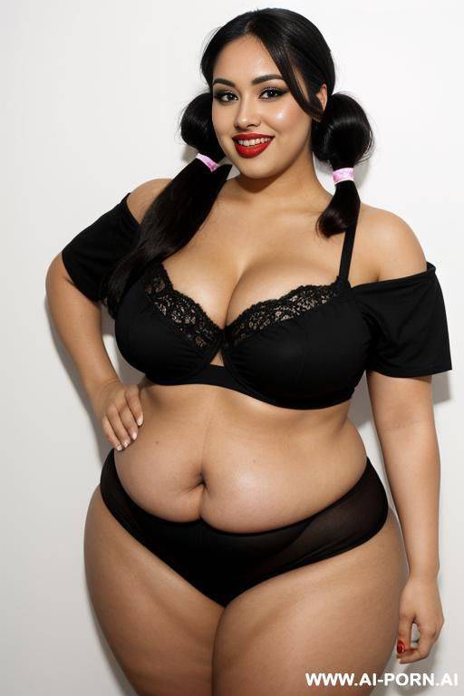 hot chicana, chola, gorgeous, heavy makeup, hourglass figure, very fat, w gain, big hips, round big belly, fat face - #main