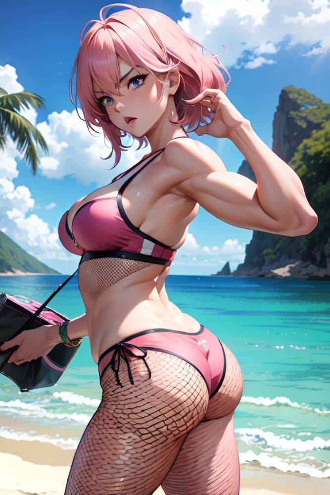 Anime Muscular Small Tits 70s Age Angry Face Pink Hair Straight Hair Style Light Skin Dark Fantasy Beach Back View Gaming Fishnet 3667036636746923640 - AI Hentai - #main