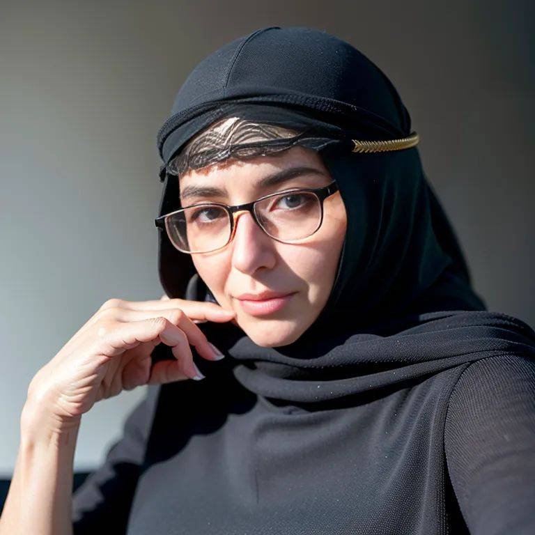 , Arabs,woman,aging,(RAW photo, best quality, masterpiece:1.1), (realistic, photo-realistic:1.2), ultra-detailed, ultra high res, physically-based rendering,shocked,niqab,gloves,black eyeglasses,(adult:1.5) - #main