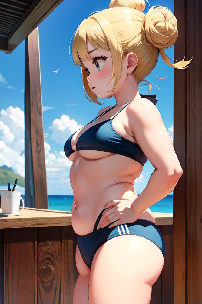 Anime Chubby Small Tits 50s Age Sad Face Blonde Hair Bun Hair Style Light Skin Comic Bar Side View Working Out Bikini 3668207873064954215 - AI Hentai - #main