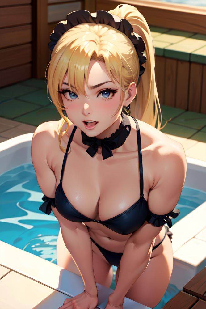 Anime Muscular Small Tits 60s Age Seductive Face Blonde Ponytail Hair Style Light Skin Comic Hot Tub Close Up View Bending Over Maid 3668443666772524754 - AI Hentai - #main