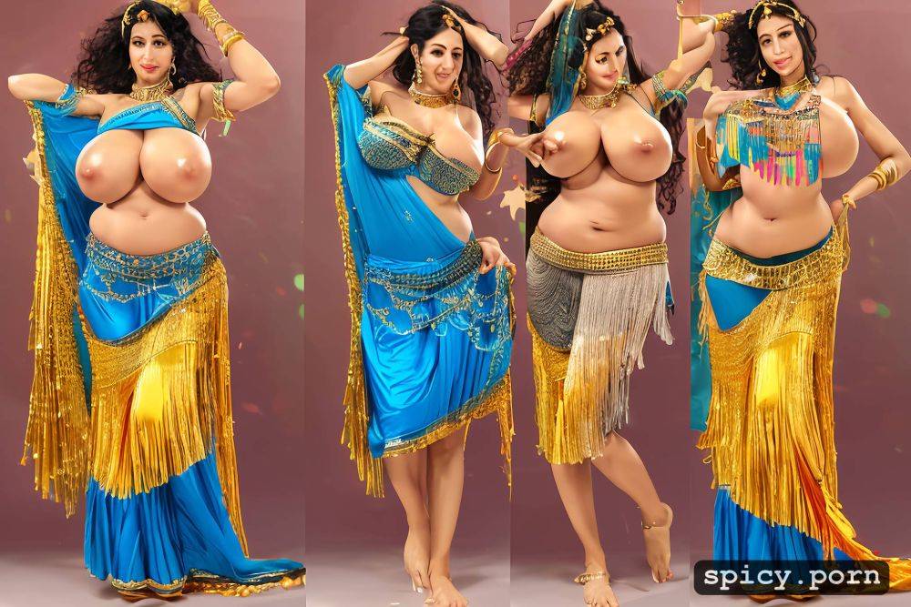 standing straight 2 arms indian model barefoot color photo - #main