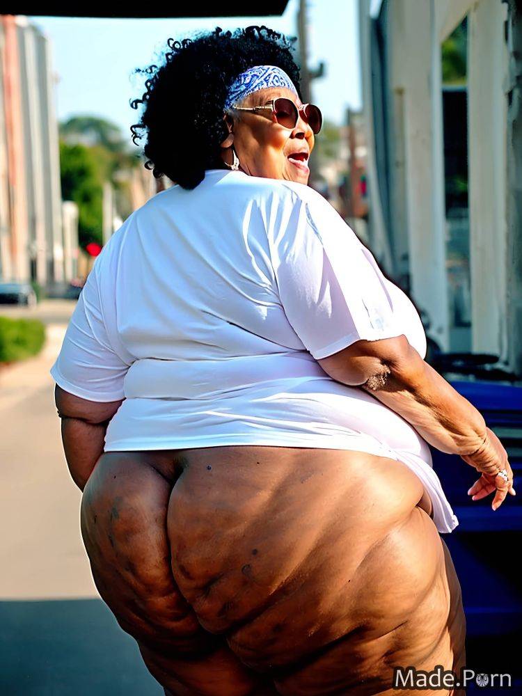 Sideview african american big ass woman fat headphones big hips AI porn - #main
