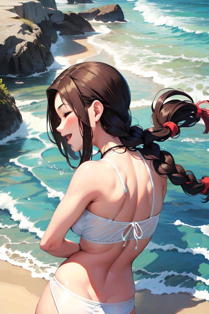 Anime Skinny Small Tits 20s Age Laughing Face Brunette Braided Hair Style Light Skin Illustration Beach Back View Sleeping Schoolgirl 3668648538918037082 - AI Hentai - #main