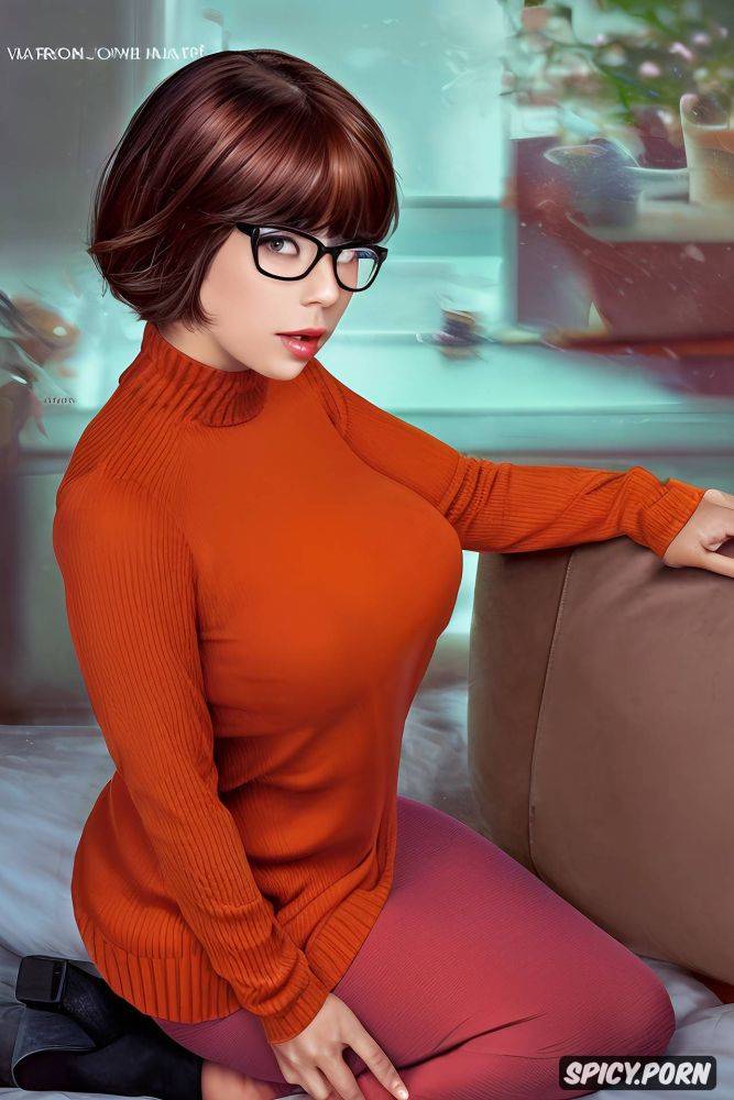 8k petite uncensored 5 4 full body thick turtlenecked orange sweater - #main