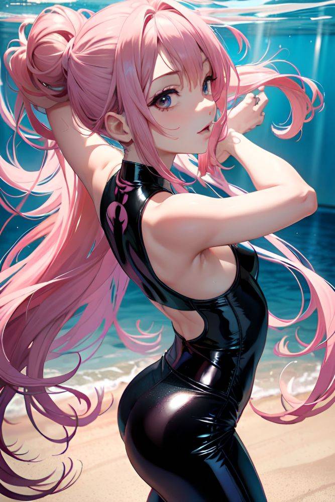 Anime Skinny Small Tits 30s Age Seductive Face Pink Hair Hair Bun Hair Style Light Skin Dark Fantasy Underwater Back View Working Out Latex 3668857274314733983 - AI Hentai - #main