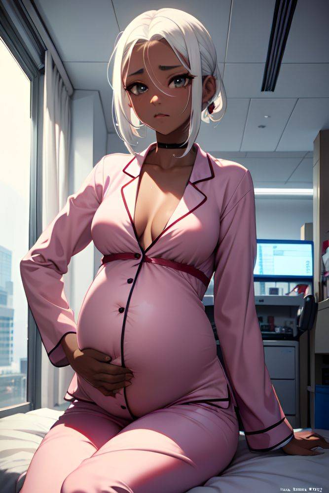 Anime Pregnant Small Tits 18 Age Sad Face White Hair Slicked Hair Style Dark Skin Cyberpunk Hospital Side View Straddling Pajamas 3668911388360971094 - AI Hentai - #main