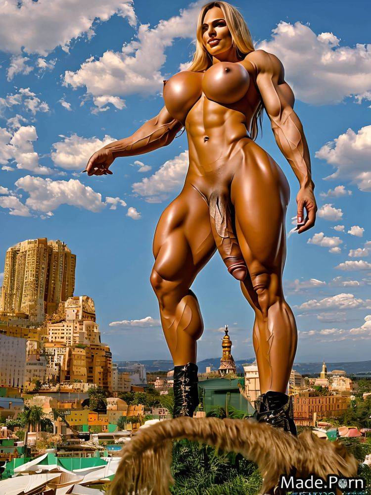Muscular athlete made bottomless futanari bodybuilder long legs AI porn - #main