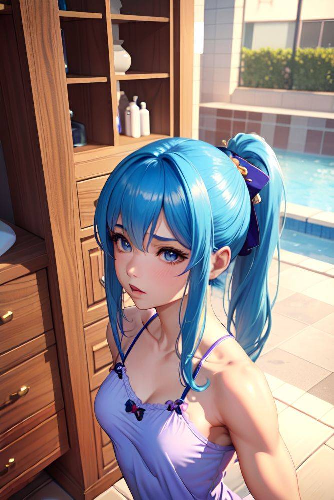 Anime Muscular Small Tits 60s Age Orgasm Face Blue Hair Ponytail Hair Style Light Skin 3d Changing Room Side View Bathing Pajamas 3668992563243783591 - AI Hentai - #main