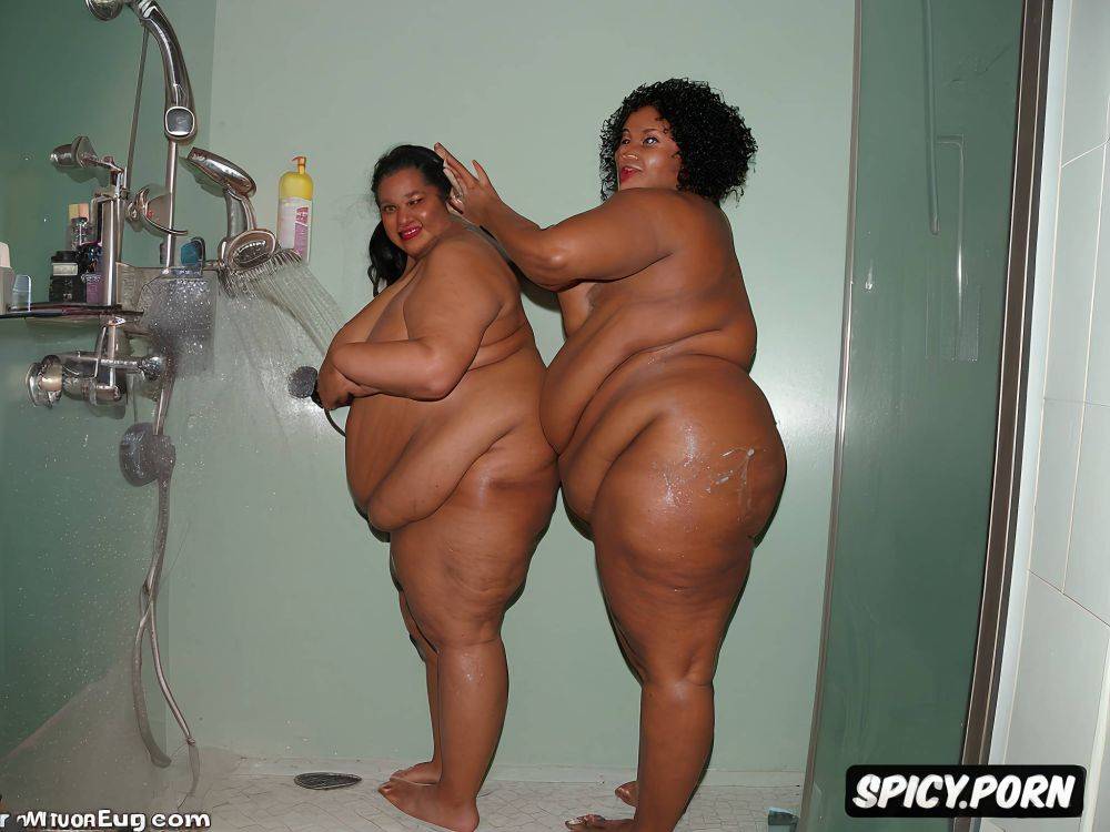 full body no deformities catching my 60 ghetto ebony black ssbbw bbw anut in the shower - #main