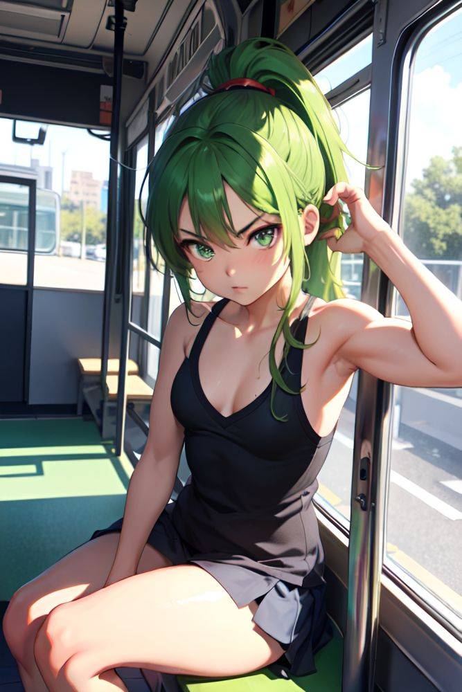 Anime Muscular Small Tits 18 Age Serious Face Green Hair Ponytail Hair Style Dark Skin Comic Bus Front View Yoga Schoolgirl 3669096930950616631 - AI Hentai - #main